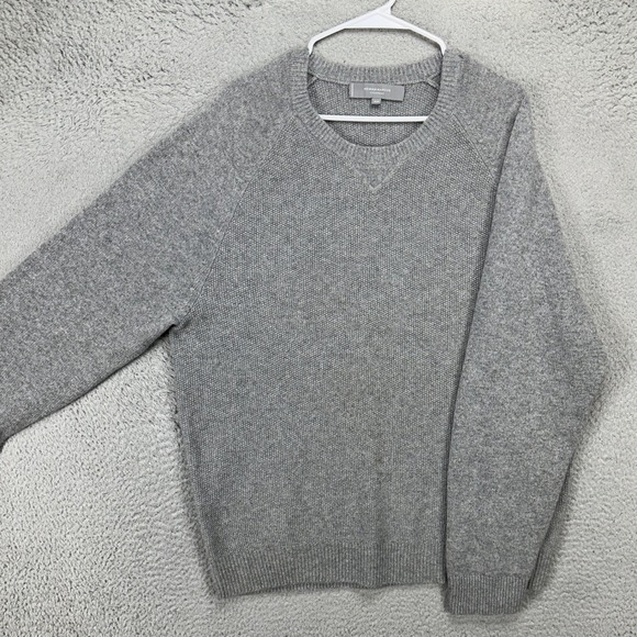 Neiman Marcus Cashmere Sweater Mens 2XL Gray Knit Crew Neck Pullover Long Sleeve - Picture 1 of 8